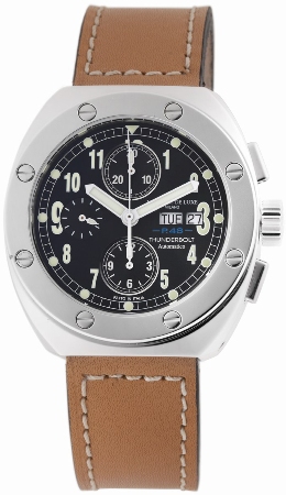Montres De Luxe Mens TH7001 Thunderbolt Black Dial Chronograph Watch